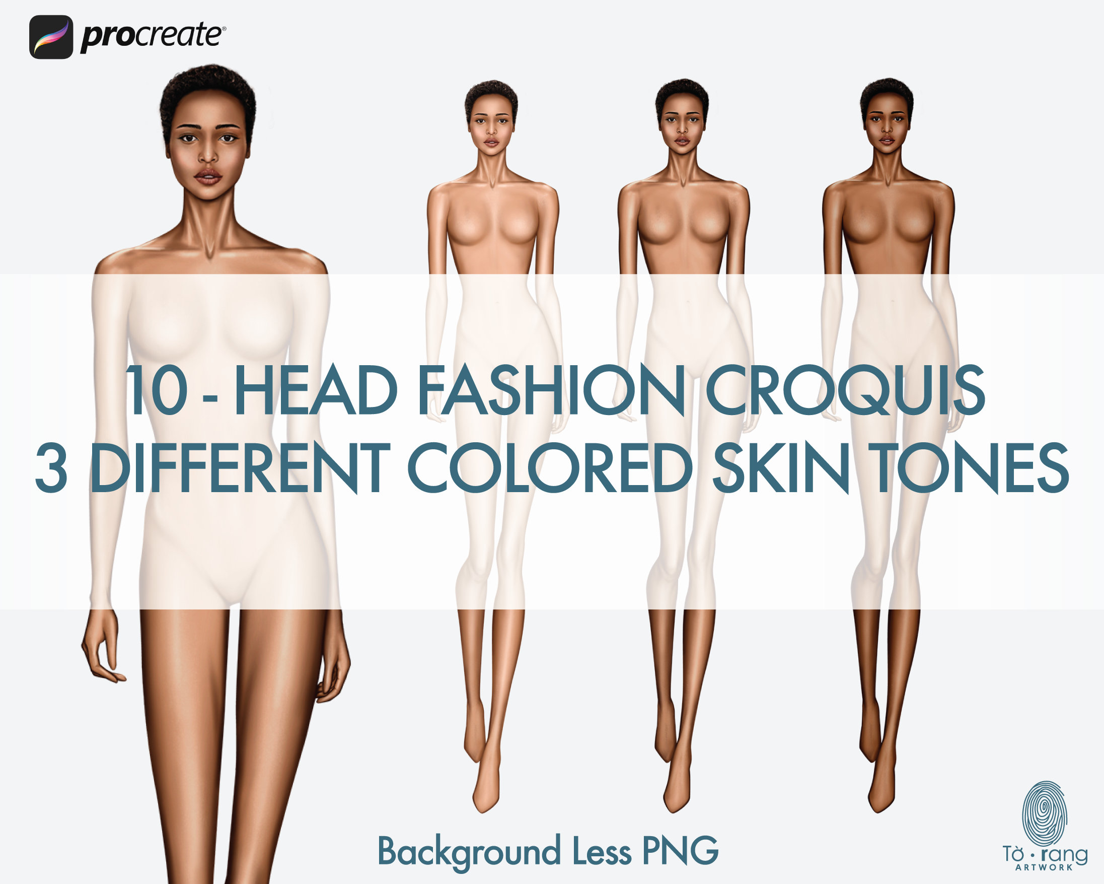 Female Fashion Croquis Templates, Runway Pose, 10-head Fashion Figure ...