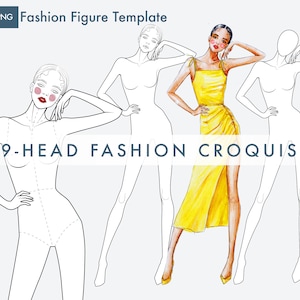 Female Fashion Figure Template, 9-Head Fashion Croquis, Fashion Illustration