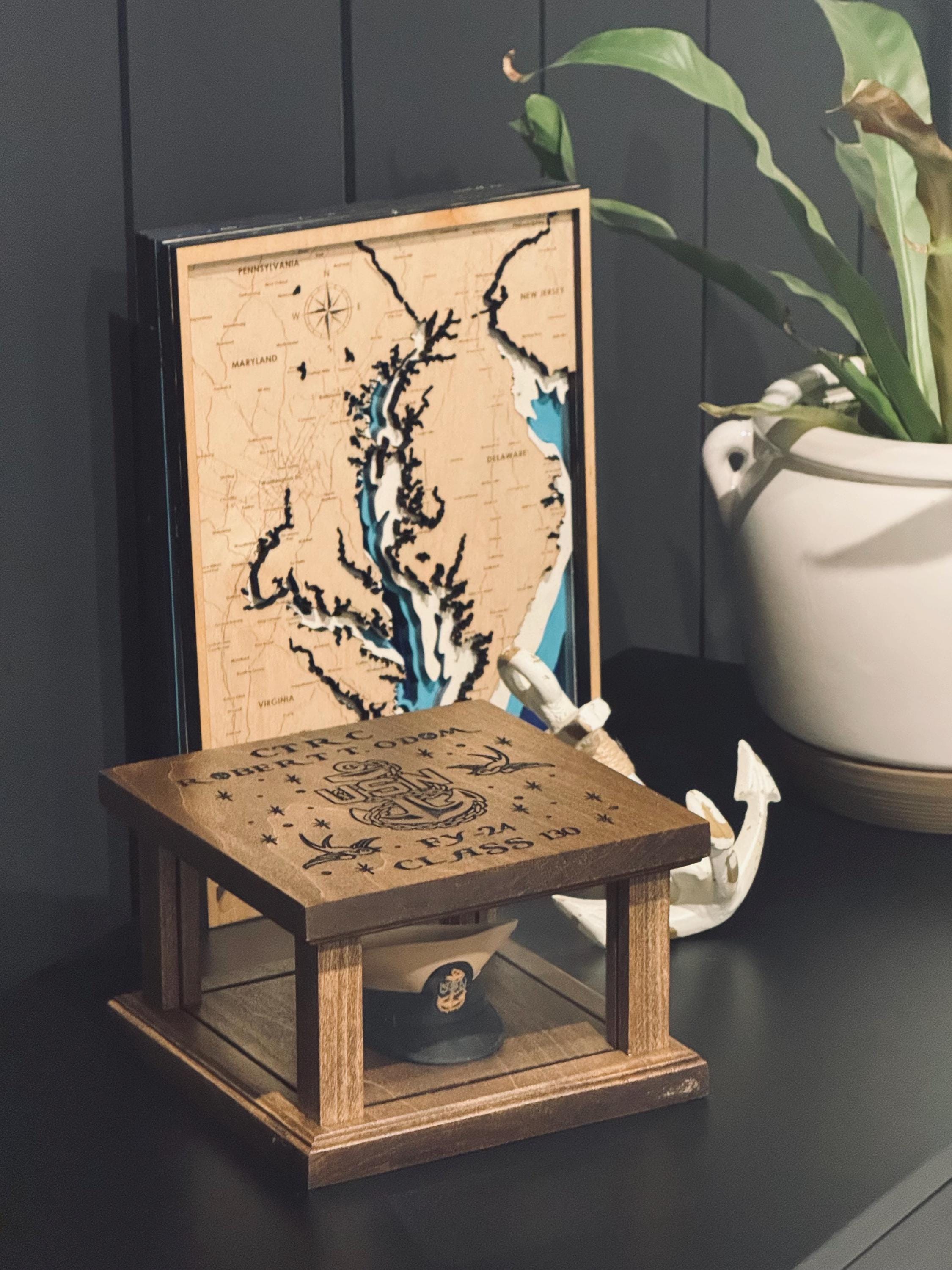 Navy Chief Custom Miniature Hat Box