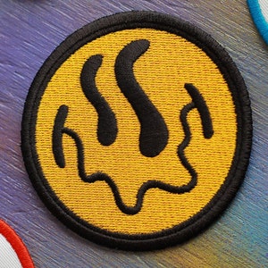 Haftowane naszywki z uśmiechniętą buźką, czapki kierowcy ciężarówki, plecak z haftowanymi prezentami, urocze emoji, żelazne czapki, żółte hobby, rzemiosło, urodziny, rzemiosło