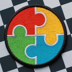 Embroidered Patch | Ausome Puzzle | autism disorder therapy adhd neurodivergent aspergers spectrum mental health positive vibes awareness