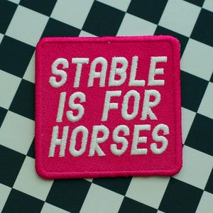 Stable Is For Horses - Funny Patches, Trucker Hat Patch, Bachelorette Party, Embroidered Patches, Motivational Quotes, Gift For, Patch Party