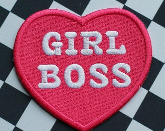 Girl Boss Embroidered Patch - Funny Trucker Hat Patch, Embroidered Patches, Motivational Quotes, Self Care Gift, Patch Party