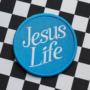 Jesus Life Embroidered Patch, Christian Trucker Hat Patches, Scripture Gifts, Christian Birthday, Pastor Appreciation, Iron On Patch, Bible