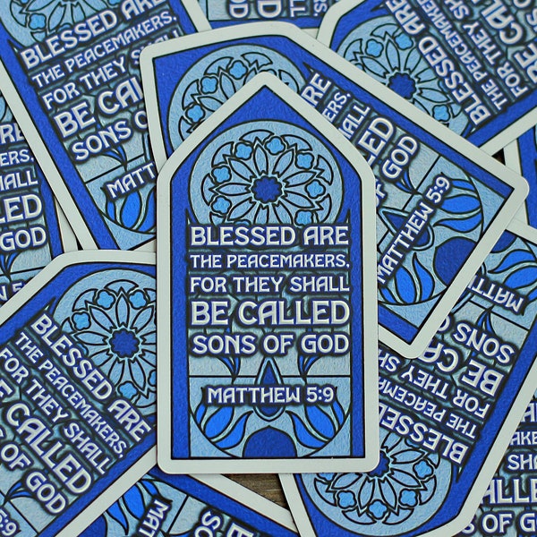 Magneet | Mattheüs 5:9 | magneet gebed scripture geloof pastor politie jezus bijbel emt kerk hoop wetshandhaving verkoop trending blauwe gift