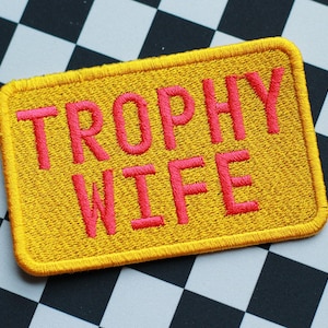 Trophy Wife - Embroidered Trucker Hat Patch, Patch Party, Cute Wife Gifts, Party Outfit, Bachelorette Party Gifts, Engagement, Bride To Be