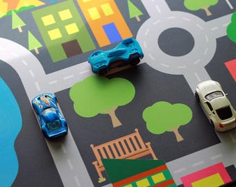Tapete de juego para niños: tapete de carreras de autos, juguetes para niños, regalo para primer cumpleaños, juego de educación en casa, juego de juguetes de viaje, regalos para segundo cumpleaños, habitación infantil