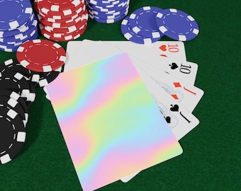 Rainbow Oil Slick Poker Cards - Rainbow Gifts, Fun Games, Gifts For Kids, Travel Game, Rainbow Themed, Gifts Under 20, Vacation Fun Games
