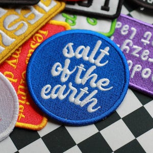 Salt Of The Earth (Round) - Christian Patches, Trucker Hat Patch, Iron On Patch, Church Outfit, Jesus Christ, Bible Verse, Christian Bday