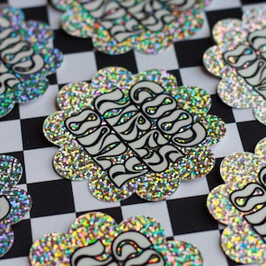Good Vibes Only - Glitter Sticker, Vinyl Stickers, Notebook Sticker, Shiny Sticker, Psychedelic Gifts, Trippy Gift, Cute Stationery Gifts