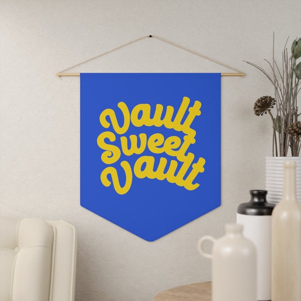 Pennant | Vault Sweet Vault (Royal/Sunflower) | wall decor hanging art living room fallout game new vegas vault tec dweller pin collection