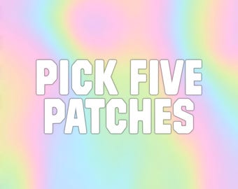 Conjunto de parches PICK FIVE: parche para gorra de camionero, parche bordado para planchar, accesorio para coser, regalos, amigos, tendencias, tienda de TikTok, mochila y bolso.