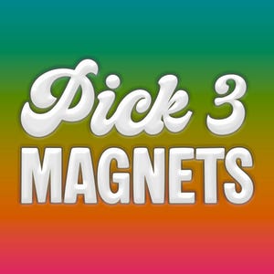 PICK THREE Magnets Set | fridge magnets rainbow colorful home decor gift sale bargain birthday christmas stocking stuffers die cut vinyl new