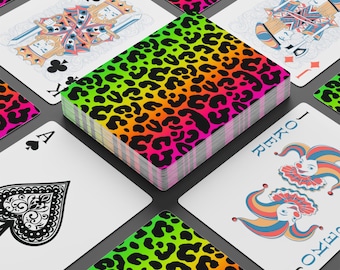 Playing Cards - Disco Leopard - Gifts For, Retirement Gift, Mom Birthday, 40th Birthday, Vacation Game, Beach Vacation, Gifts For