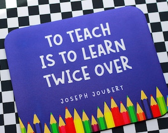 Teacher Mousepad, Teacher of The Month Gift, Classroom Decor, Teacher Desk, Teacher Birthday, Bright Classroom Decor