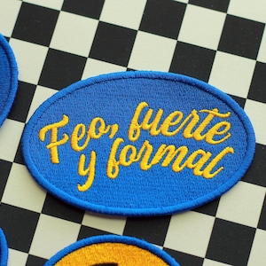 Feo, fuerte y formalal gestickter Aufnäher für Cosplay Outfit Halloween Kostüm Nuklearer Fallout Doomsday Gamer Stickerei Patches Geburtstag