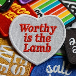 Worthy Is The Lamb - Embroidered Patch, Christian Gift Ideas, Jesus Christ, Gifts For, Bible Study, Scripture Gift, Bible Quote, Recovery