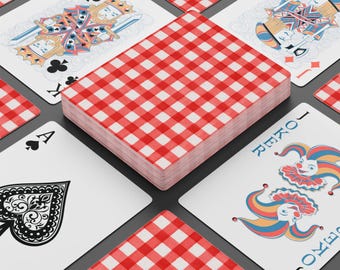 Red Playing Cards - Cherry Gingham, Farmhouse Style, Cutesy Aesthetic, Cute Gifts, Birthday Gift Ideas, Poker Cards, Vacation Game, Beach