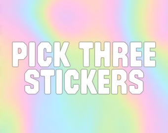 ELIGE TRES SET DE PEGATINAS / Ideas de regalo para rellenar medias por menos de 15, pegatinas de vinilo coloridas para cuadernos y portátiles, cuadernos populares en oferta, regalos económicos
