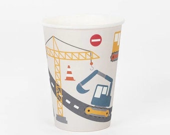 Diggers, Cranes and Trucks Construction Party Paper Cup