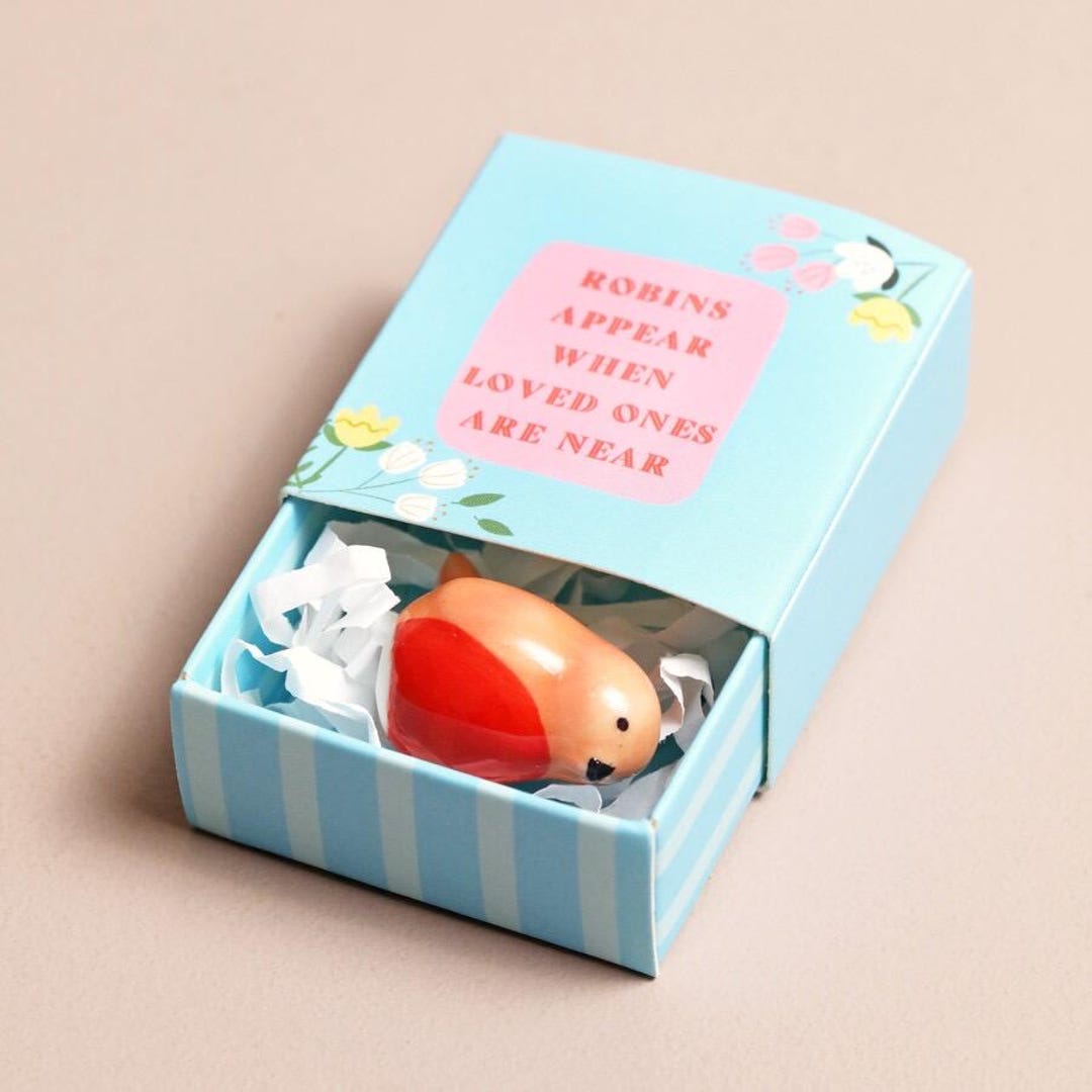 Tiny Matchbox Ceramic Tokens - Robin - Gift - Etsy