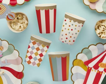 Circus Party Paper Cups - Set of 8