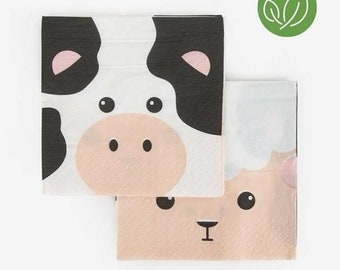 Serviette en papier fête des animaux de la ferme