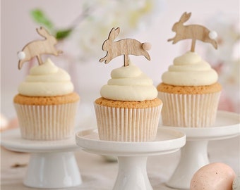 Wooden Easter Bunny Cake Toppers