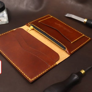 Patrón PDF Cartera de piel con cremallera