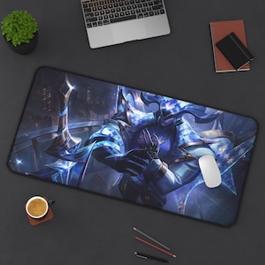 Tapis de souris de jeu LoL Gamer - Tapis de souris personnalisé - Tapis de bureau de jeu - Tapis de bureau Gamer - Tapis de bureau Aatrox - Tapis de bureau DRX 31&quot; × 15,5&quot;