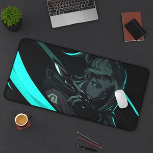 Valorant Jett Desk Mat | Gaming Mousepad | Large Desk Mat | Jett Valorant | Gamer Gift | PC Setup Accessory