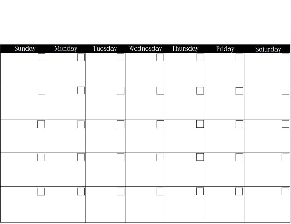 Calander Template Blank Calander Template Customizable Etsy Calander Template Blank Calander Template Customizable Etsy