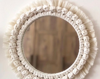 Large Macrame Mirror, Wall Art, Gift For Home, Home Decor, Macrame Wall Hanging, Nursery Decor, Living Room Decor, Nursery Wall Art,