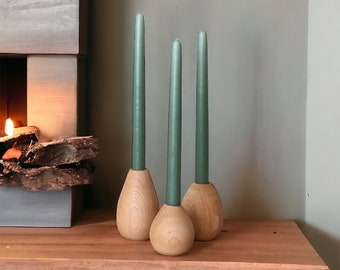 Wood Candlestick - Set of 3 Candlesticks, Wooden Candlesticks Holder, Candle Holders, Minimal Candle Holder, Candle Pillars, Nordic Style