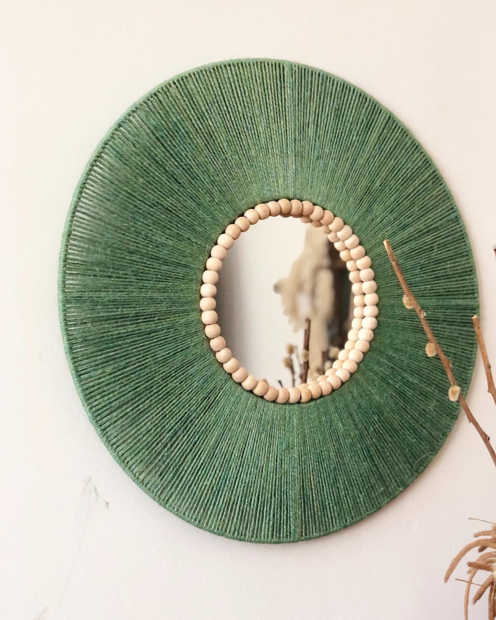 Large Jute Mirror Jute Wall Hanging Mirror Bedroom Decor - Etsy