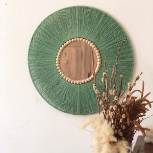 Large Jute Mirror Jute Wall Hanging Mirror Bedroom Decor - Etsy