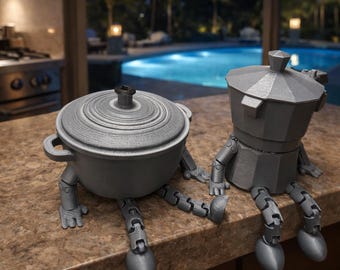 Articulated Puerto Rican Cultural Decor Set | Pilón, Greca, Caldero, Pan Sobao Souvenir