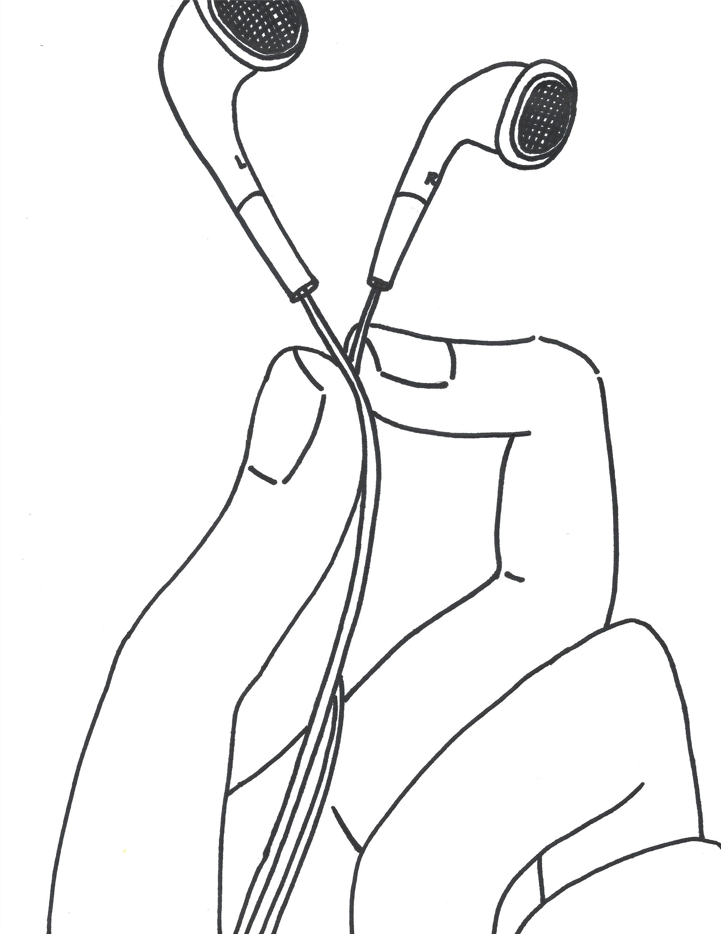 Earbuds Drawing Etsy