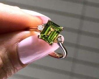 Silver Gems Factory 1.00 Ct Round Cut Cz Green Tourmaline 14k Rose Gold Plated Cushion Halo Engagement Wedding Ring Set Silver Gems Factory 1.00 Ct Round Cut Cz Green Tourmaline 14k Rose Gold Plated Cushion Halo Engagement Wedding Ring Set