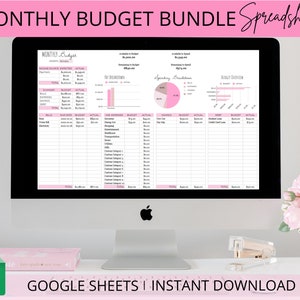 Monthly Budget Bundle Editable Google Spreadsheet Templates