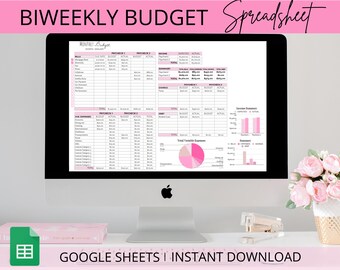 Bi-Weekly Paycheck Budget Editable Google Spreadsheet Template