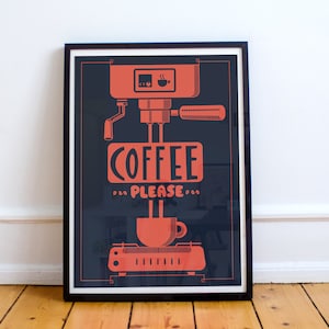 Coffee Machine Wall Print, Digital Download Print, Large Printable Art, Wall Art, Kitchen Wall Art, Downloadable Prints