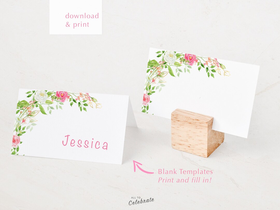 Printable Floral Themed Place Cards Floral Food Buffet - Etsy
