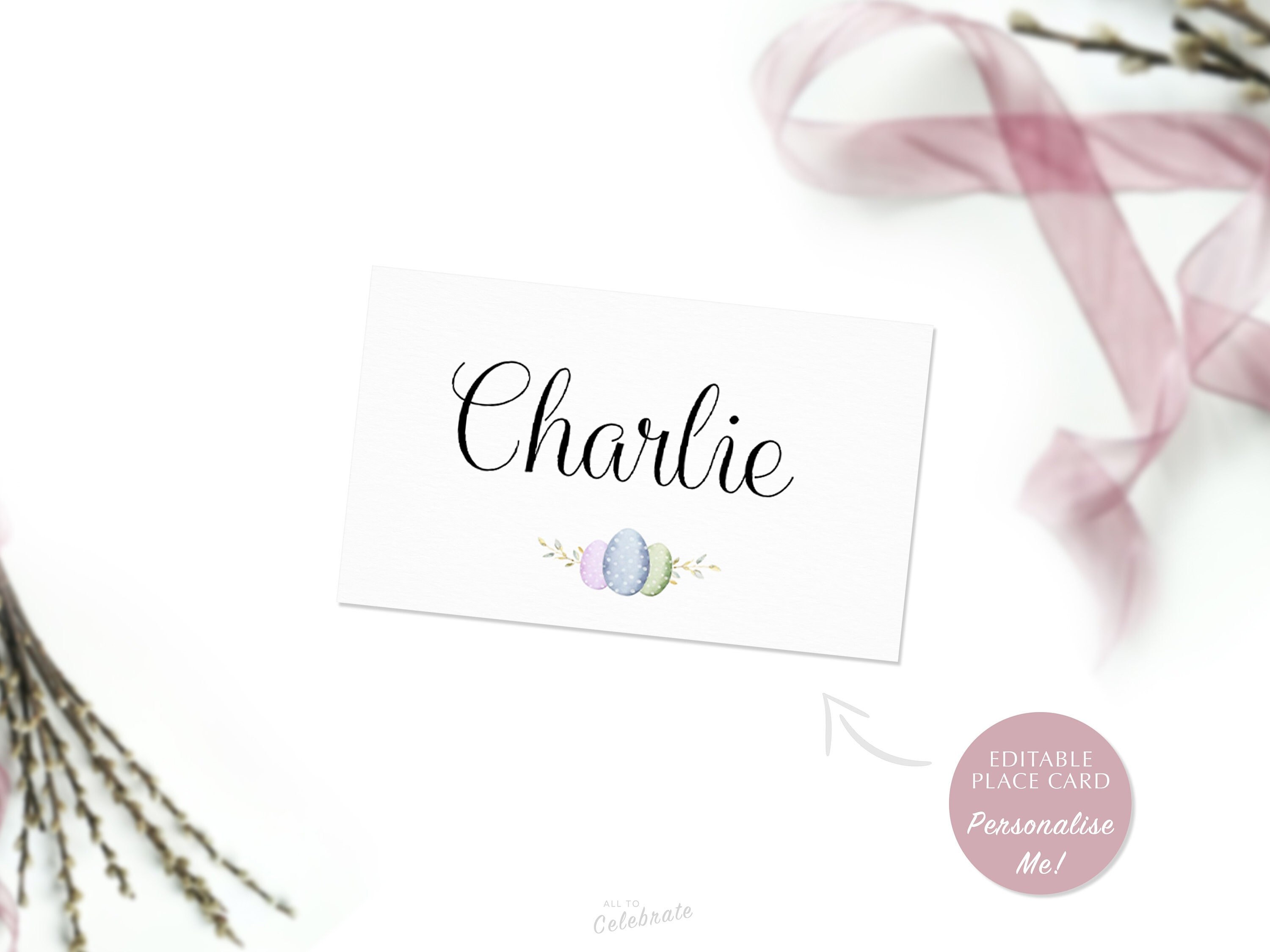 Editable Easter Theme Place Name Cards Easter Food Labels Etsy