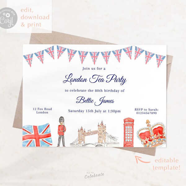 London Theme Party - Etsy
