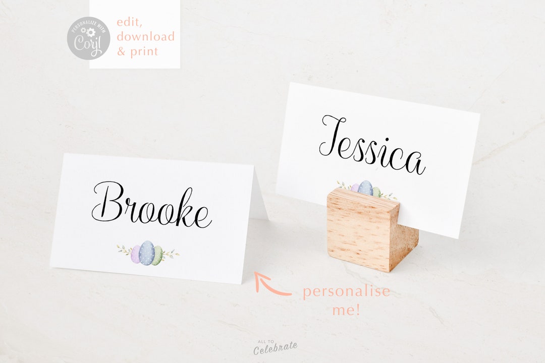 Editable Easter Theme Place Name Cards Easter Food Labels Etsy