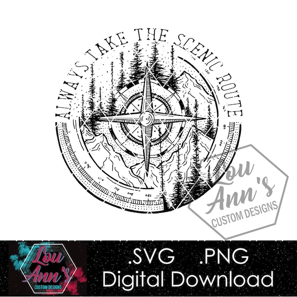 Scenic Route .SVG .PNG Digital Download