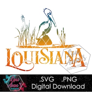 Louisiana Pelican Sonnenuntergang. PNG. SVG Digitaler Download