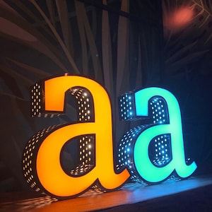 Letras 3D iluminadas personalizadas, Señalización personalizada