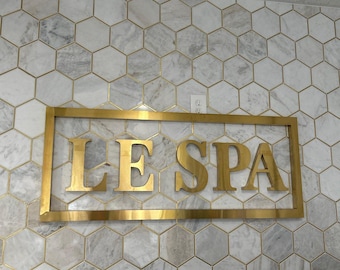 Gold Business Logo Sign, Custom Wall Decor